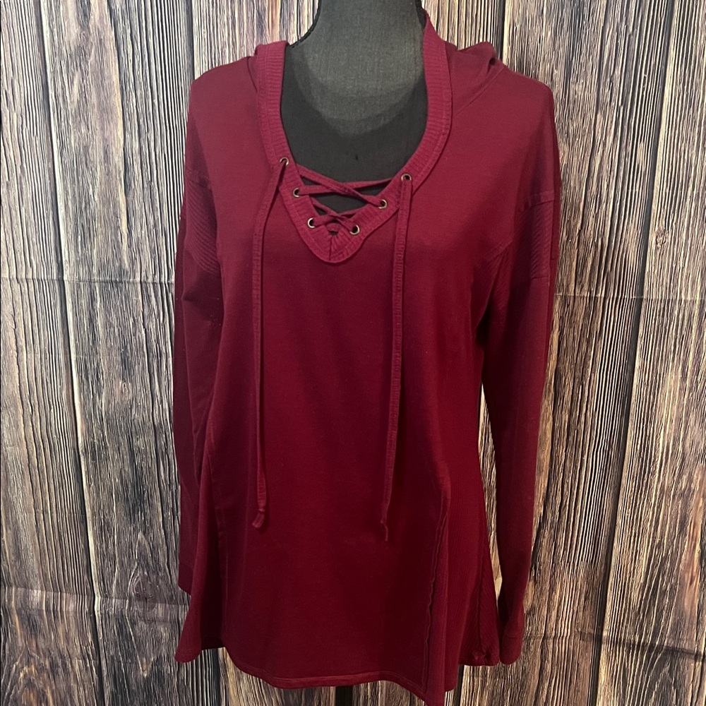 Maroon Maurice’s Hoodied Top- Size large